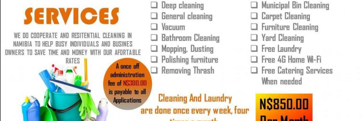 get your house and laundry done once a week for only 850.00per month 0814275094/081223290